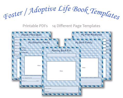 Fosteradoptive Life Book Templates Pdf Download Blue Etsy