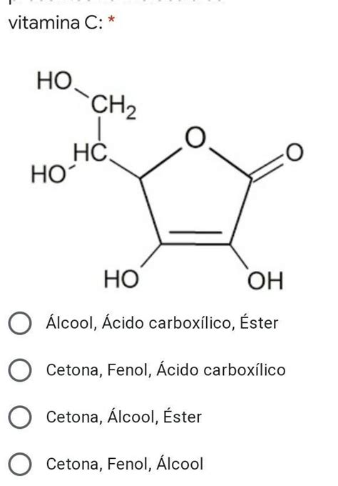 Quais Funções Orgânicas Estão Presentes Na Molécula Da Vitamina C 1