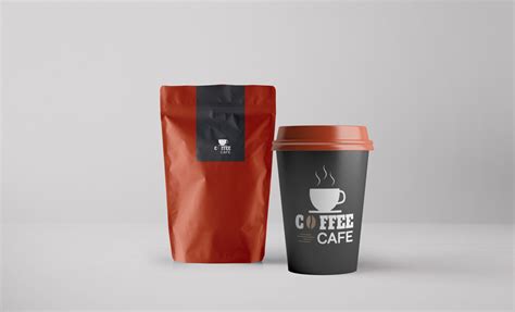 coffee packaging  paper cup mockup mockup world