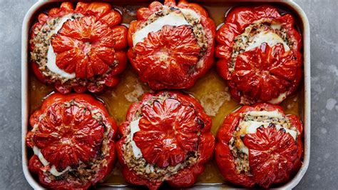 Michel Rouxs Baked Stuffed Tomatoes With Lamb And Seasonal Vegetables
