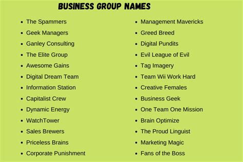 250 Creative Business Group Names Ideas 2023