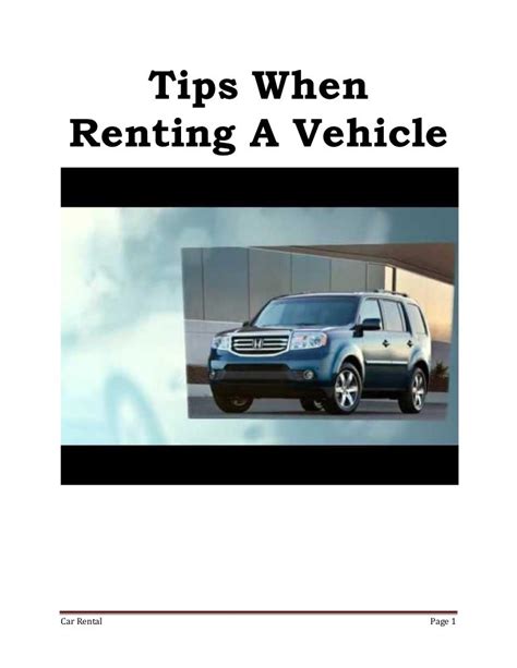 Things To Consider When Renting A Car
