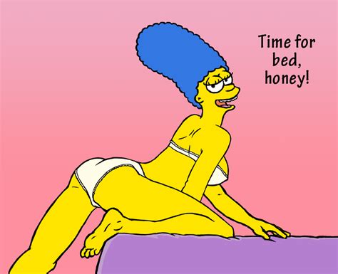 Rule 34 Original Artist Tbd 1girls Bra Dialogue Female Female Only Lingerie Marge Simpson