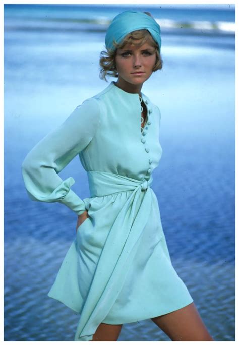 Cheryl Tiegs In Pale Green Dress At Beach In The 1969 Photo Gianni