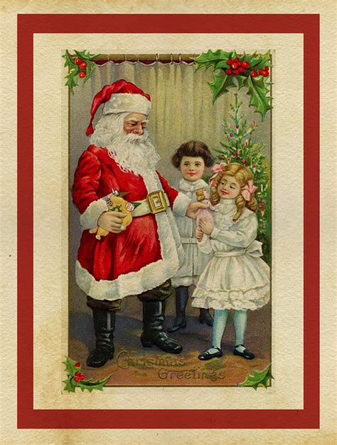Christmas Card Vintage Santa Free Stock Photo Public Domain Pictures