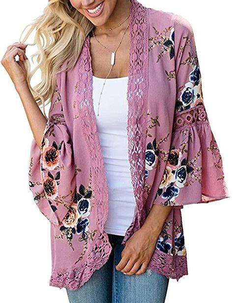 Kimono Diy Blouse Kimono Mode Kimono Chiffon Kimono Long Sleeve Kimono Cardigan Floral