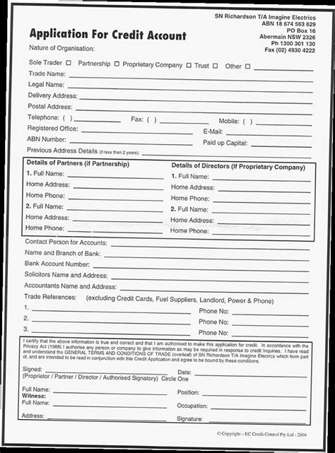The concern also has subsidiaries, pns stores. Business credit application form pdf