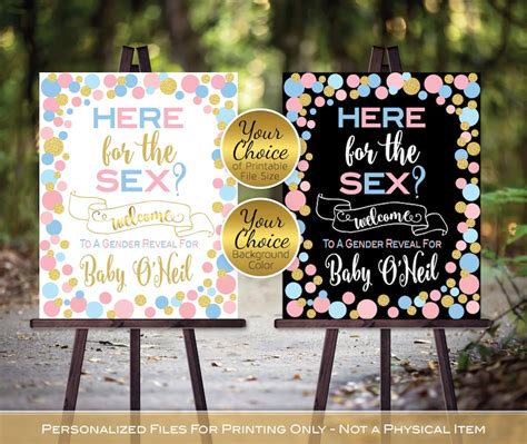 here for the sex gender reveal personalized printable welcome etsy