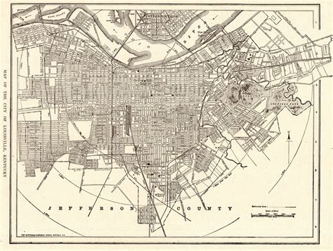 1921 Antique Louisville City Map Of Louisville Kentucky Etsy