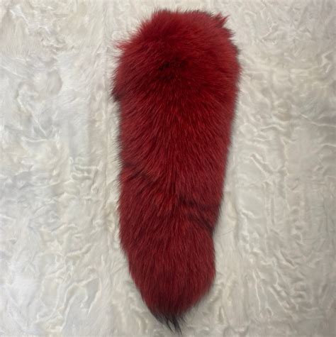 dyed red fox tail furtails