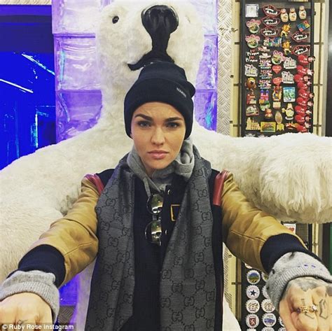 Ruby Rose Hits The Gym For A Workout Session And Poses With Her Arms