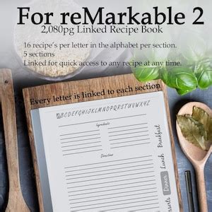 Remarkable Template Recipe Book Hyperlinked Pdf Instant Etsy