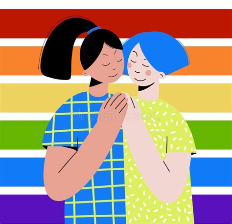 Homosexual Couple Of Girls In Love Stock Vector Illustration Of