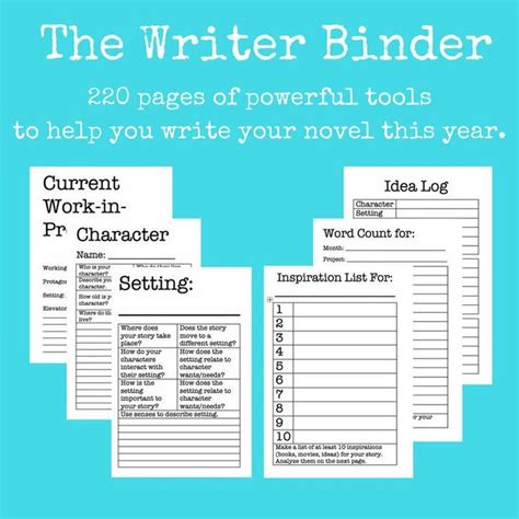 The Writer Binder Tool For Writers Accountability Ideas Etsy Book