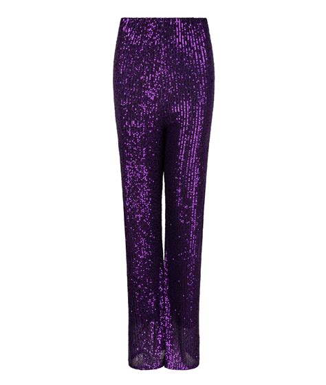 Dames Sequin Pants Purple