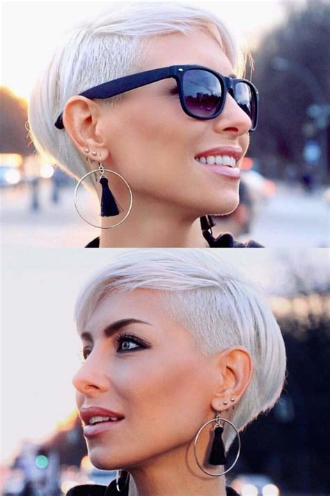 Kurze haare, ohren frei, nacken kurz oder rasiert wirken bei frauen ok, salon/designer die haare werden seitlich oder im nacken hochrasiert. Schöne Kurze Haarschnitte | Lange haare kurz schneiden ...