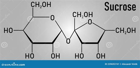 Sucrose Sugar Molecule Also Known As Table Sugar Cane Sugar Or Beet