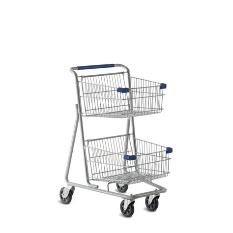 Small Metal Double Basket Express Convenience Grocery