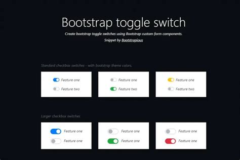 Bootstrap 4 Toggle Switches Free Bootstrap Templates