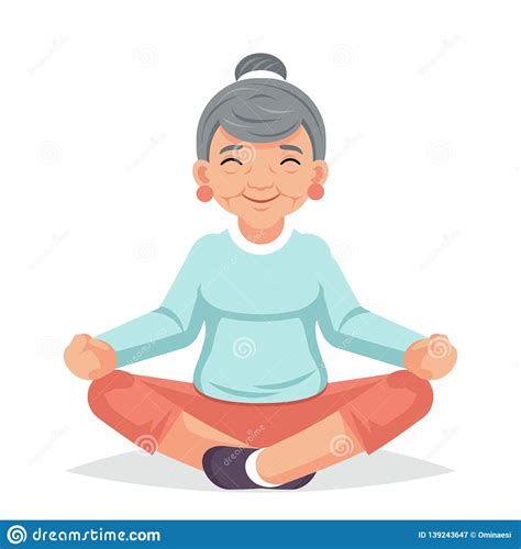 Adult Healthy Lifestyle Fitness Old Woman Grandmother Yoga