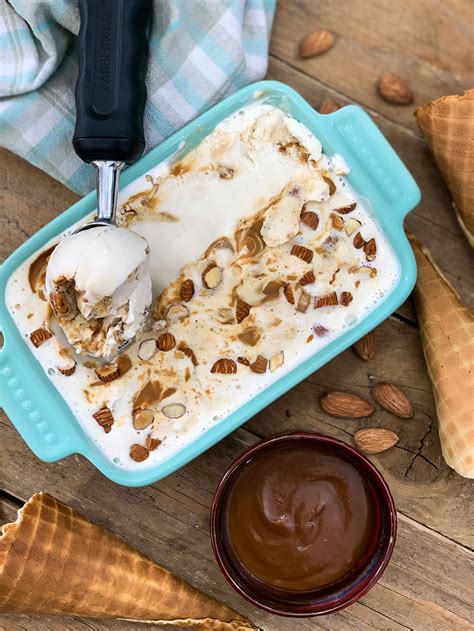 Salted Caramel Ice Cream Recipe With Roasted Almonds By Archana S Kitchen