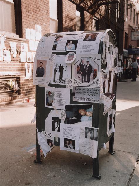 [image] missing person flyers on a mailbox in new york after 9 11 r frisson