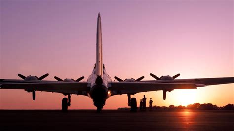 B17 Flying Fortress At Dusk Hd Desktop Wallpaper Widescreen High