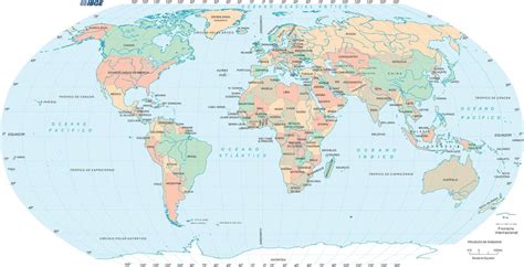 Mapa Múndi Para Imprimir Continentes E Países