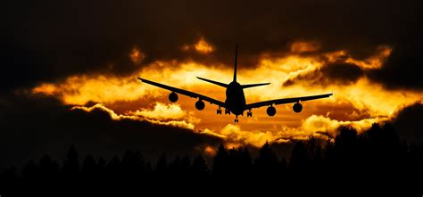 Download Passenger Plane Sunset Cloud Silhouette Vehicle Aircraft 4k