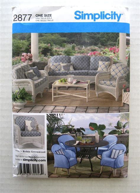Patio Chair Cover And Cushion Pattern Simplicity 2877 Resin