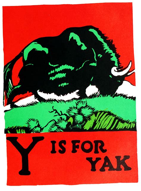 Y Is For Yak Vintage Flashcard Free Printable Papercraft Templates