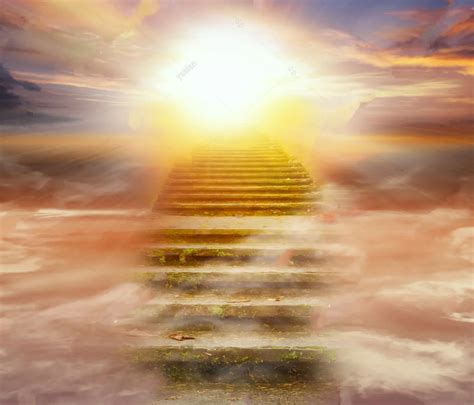 Heaven Heavenly Light Dark Sky Staircase Religion Background High