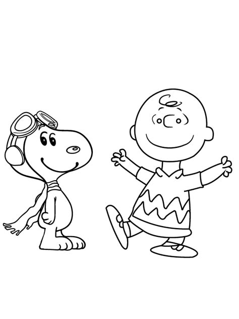Charlie Brown And Snoopy Coloring Page Free Printable Coloring Pages