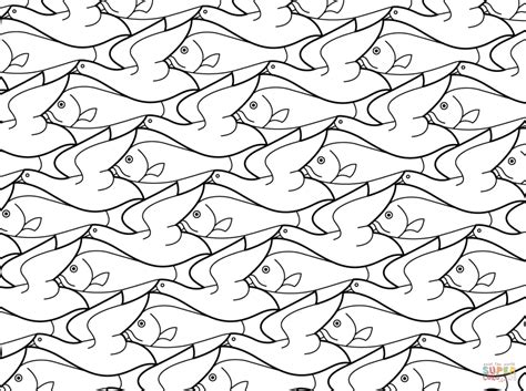 Tessellation coloring sheets geometric tessellations coloring pages coloring homecoloring tessellation coloring sheets bird fish tessellation by mc escher coloring page freetessellation. Tessellation Drawing at GetDrawings | Free download