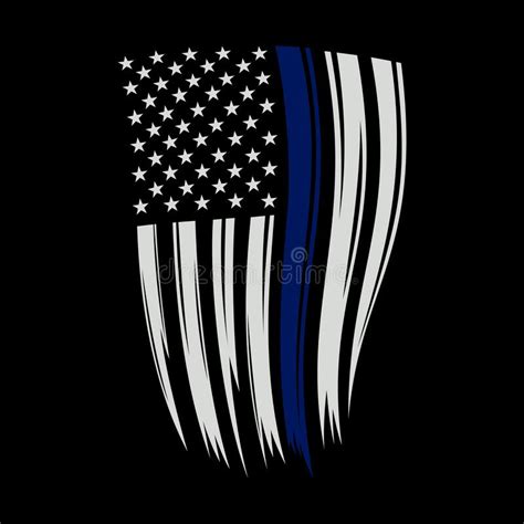 Distressed Thin Blue Line Flag Stock Illustrations 29 Distressed Thin