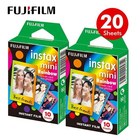 Genuine Fujifilm Instax Mini 8 Film Rainbow Fuji Instant Photo Paper 20