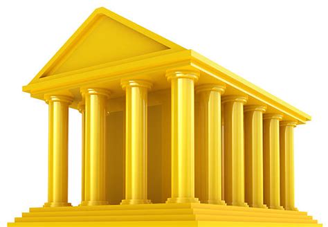 10 Gold Roman Column Isolated On White Stock Photos Pictures