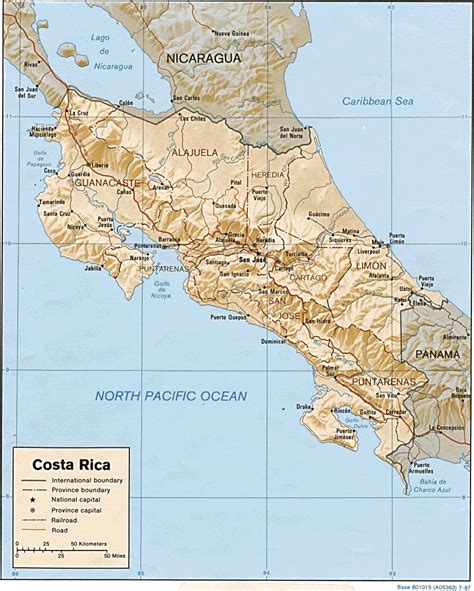 Landkarte Costa Rica Reliefkarte Weltkarte Com Karten Und