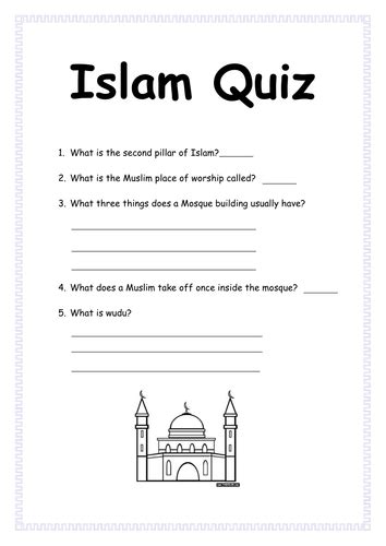 Grade 1 Islamic Studies Worksheet 11 Allah Is One Quran Islam Pillars