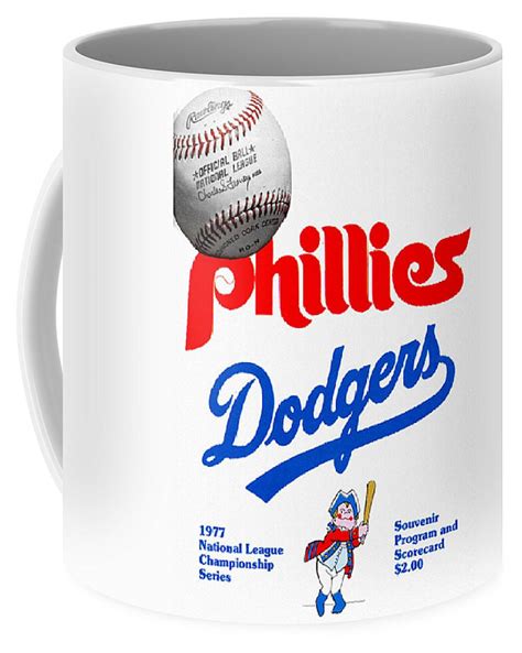 Phillies Versus Dodgers 1977 Scorecard Ceramic 11oz 15oz Coffee Mug
