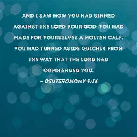 There below me I could see that you had sinned against the LORD your