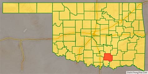 Map Of Johnston County Oklahoma