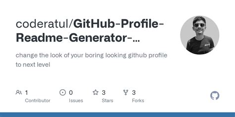Github Coderatulgithub Profile Readme Generator Using Python Change