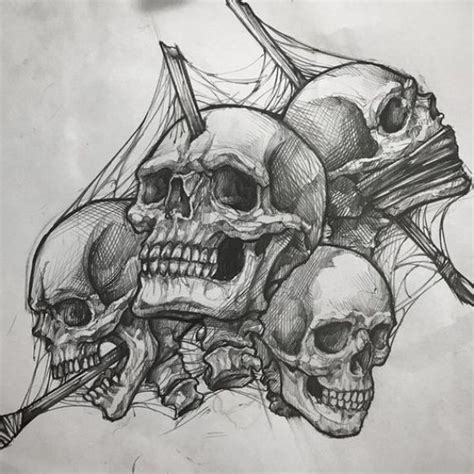 Med Tech Запись со стены Skull Drawing Sketches Skull Tattoo