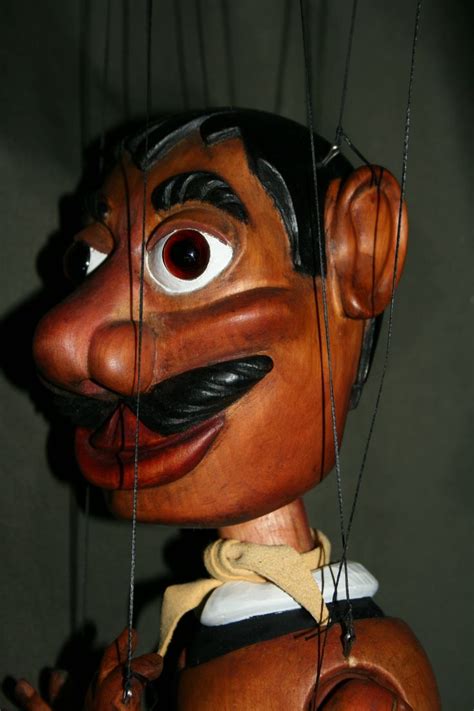 A Carved Colin Godber Lime Wood Marionette Of Sancho Panza Hair Eyebrows And Moustache Dyed