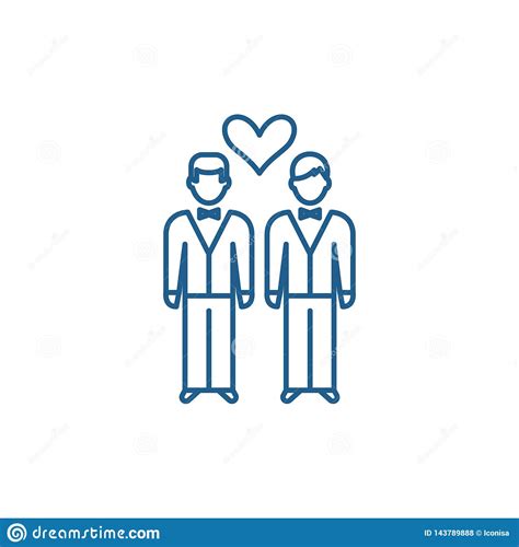 same sex marriage line icon concept same sex marriage flat vector symbol sign outline