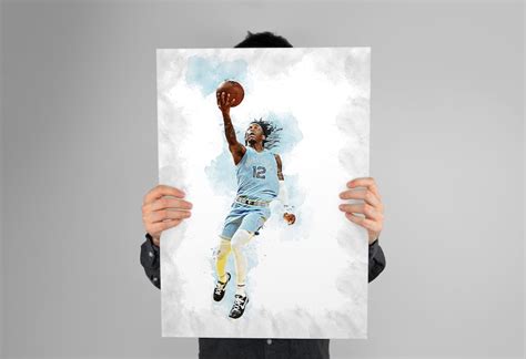 Ja Morant Sport Poster Nba Poster Basketball Player Etsy