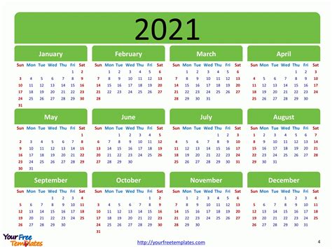 2021 Calendar South Africa Printable
