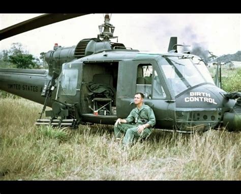 Vietnam War Huey Birth Control Gunship Pilot Photo Us Army Helicopter