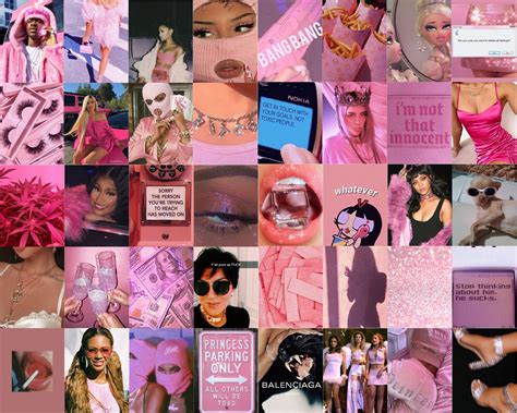 Create and share your own ringtones and cell phone wallpapers with your friends. Pink Baddie Aesthetic Wall Collage Kit DIGITAL | Etsy